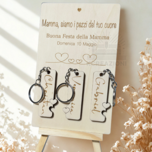 portachiavi in legno personalizzato con supporto