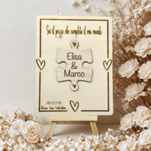quadretto puzzle in legno personalizzato con nomi